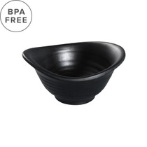 Melamine Black Matte Yuanbao Bowl 4.5 fl oz / 4.53" x 3.74"