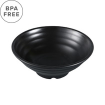 Melamine Black Matte Ridged Soup Bowl 18 fl oz / 6.85" dia