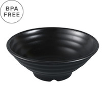 Melamine Black Matte Ridged Noodle Bowl 28 fl oz / 7.83" dia