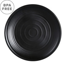 Melamine Black Matte Rippled Round Plate 12.76" dia