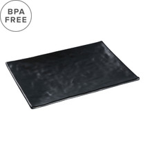 Melamine Black Matte Textured Rectangular Plate 9.84" x 6.81"