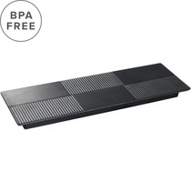 Melamine Black Matte Checkered Rectangular Plate 12.91" x 4.29"