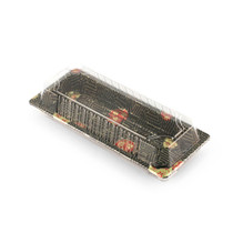 TZ-001 Black Designed Take Out Sushi Tray 8.9" x 3.75" (50/pack)
