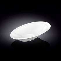 Wilmax White Oval Asymmetrical Bowl 8.27" x 5.79"