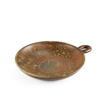 Kanayama Matte Brown Plate with Handle 6.02" dia