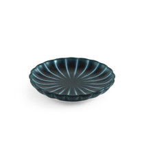 Giyaman Daisy Glossy Blue Round Plate 3.9" dia