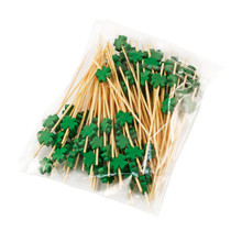 Decorative Picks for Appetizers and Cocktails Green Leaf 4.72" (100/pack)