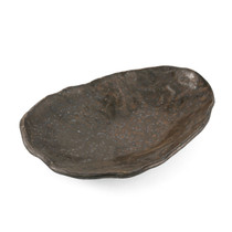 [NEW] Charcoal Gray Textured Oval Plate 8.25" x 6"