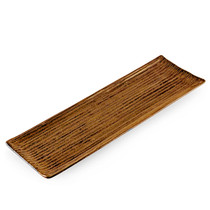 [NEW] Ameyu Brown Rectangular Plate with Lines 13.2" x 4.2"