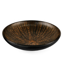 [NEW] Tenmoku Black Serving Bowl with Radial Lines 80 fl oz / 11.22" dia