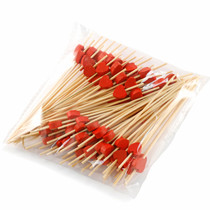 Decorative Picks for Appetizers and Cocktails Red Heart 4.72" (100/pack)