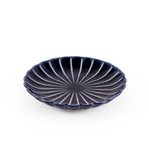 Giyaman Daisy Glossy Blue Round Saucer Plate 5.75" dia