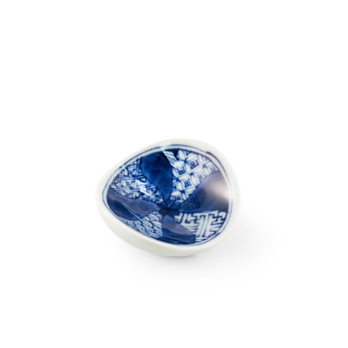 Blue Patterned Round Chopstick Rest