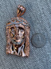 HarlemBling Solid 925 Silver 14k Rose Gold Finish Jesus Piece ITALY Necklace HIPHOP Real Icy