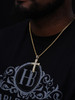 Faithful Cross Hip Hop Pendant - 14k Yellow Gold Vermeil Or 925 Silver - CZ Stones - Medium 2"