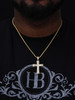 Faithful Cross Hip Hop Pendant - 14k Yellow Gold Vermeil Or 925 Silver - CZ Stones - Medium 2"
