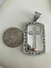 HarlemBling Mens Solid 925 Silver Real Icy 1ct Diamond Dog Tag Cross Pendant 14k Gold 2