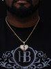 Heartbroken Emoji Iced Out Pendant - 14k Gold Vermeil Or 925 Silver - CZ Stones - Medium 1.75"