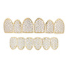 6 Teeth Top, Bottom, Or Set Iced Out Grillz - CZ Stones - 14k Gold Vermeil 925 Silver