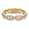 HarlemBling Baguette Gucci Link Bracelet Iced Out CZ Stones - 14k Gold Vermeil 925 Silver - 15mm - 7"-8.5"