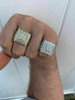 HarlemBling Men 14k Gold Sterling Silver Baguette Diamond Square Flooded Out Icy Pinky RING