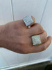 HarlemBling Men 14k Gold Sterling Silver Baguette Diamond Square Flooded Out Icy Pinky RING