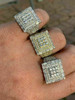 HarlemBling Men 14k Gold Sterling Silver Baguette Diamond Square Flooded Out Icy Pinky RING
