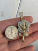 HarlemBling Ladies Solid 925 Silver Rose Flower Pendant Necklace Iced Hip Hop Gold Diamond