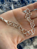 HarlemBling Real SOLID 925 Sterling Silver Heart Shaped Charm Link Ladies Bracelet 10mm Wide