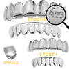 HarlemBling Real 925 Sterling Silver - GRILLZ Top Bottom Hip Hop Grills 6 8 Or Single Teeth