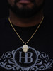 Hip Hop Hamsa Hand Pendant - 14k Gold Vermeil Or 925 Silver - CZ Stones - Small 1.5"