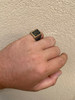 Italiano Silver, Inc Mens 14k Gold and Real Solid 925 Sterling Silver Free Mason Masonic Letter G Ring