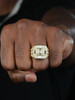 Detroit Iced Out Ring - 14k Gold Vermeil 925 Silver - CZ Baguette Stones