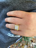 Italiano Silver, Inc Mens Real 925 Sterling Silver and 14k Yellow Gold Iced Baguette Statement Ring