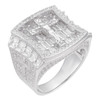 HarlemBling Jesus On Cross Iced Out Baguette Ring - 925 Silver - CZ Stones
