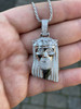 Italiano Silver, Inc Real Solid 925 Silver 4.5ct Diamond Jesus Piece Pendant 1x2 Hip Hop Fully Iced