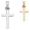 Classic Plain Cross Pendant - 14k Gold Vermeil Or 925 Silver - Tiny 1"