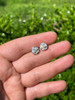 HarlemBling Real 925 Silver Iced Diamond Cluster Mens Ladies Hip Hop Earrings Large Studs