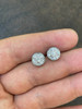 HarlemBling Real 925 Silver Iced Diamond Cluster Mens Ladies Hip Hop Earrings Large Studs