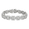 HarlemBling Octagonal Custom Link Bracelet Iced Out CZ Stones - 925 Silver - 12mm - 7"-8.5"