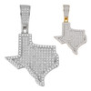 Texas State Shape Iced Out Pendant - 14k Gold Vermeil Or 925 Silver - CZ Stones - Small 1.5"