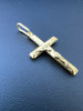 HarlemBling Mens REAL 14k Yellow Gold Vermeil 925 Jesus on Cross Crucifix Necklace Pendant