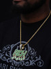 Glow In Dark RICH Money Bag $ Hip Hop Pendant - 14k Gold Vermeil Or 925 Silver - CZ Stones - Large 3"