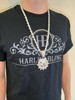 HarlemBling Huge 3.5 Iced Hip Hop 925 Silver Angry Pitbull Dog Animal Pendant Necklace Mens