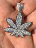 HarlemBling Real Iced VVS MOISSANITE 925 Silver/Gold Plated Marijuana Weed Pendant Necklace