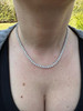 HarlemBling REAL 3mm MOISSANITE Princess Cut Square Tennis Chain Necklace 925 Silver Hip Hop