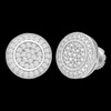 0.8ct Real DIAMOND Round Classic Iced Out Earrings - 14k White Gold - 11mm