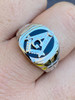 HarlemBling MOISSANITE Real Mens Real 925 Silver Ring Free Mason Masonic Letter G Black Onyx