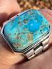 HarlemBling Mens Real Solid 925 Silver Blue Turquoise Natural Native American Gemstone Ring