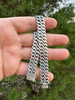 HarlemBling Custom Double Miami Cuban Figure Eight Link Bracelet 12mm Wide Real 925 Silver